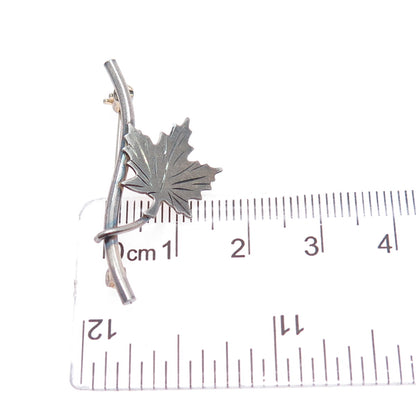 BOND BOYD 925 Sterling Silver Vintage Grape Leaf Pin Brooch
