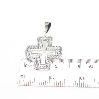 Bayanihan 925 Sterling Silver Vintage Cross Oxidized Pendant