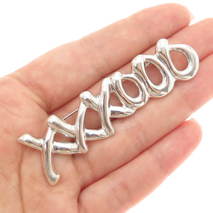 925 Sterling Silver Vintage Mexico XO Hugs & Kisses Pin Brooch