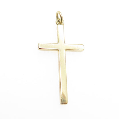 925 Sterling Silver Gold Plated Cross Charm Pendant