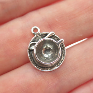AUNTIE'S TREASURES Sterling Silver Vintage Tea Set Minimalist 3D Charm Pendant