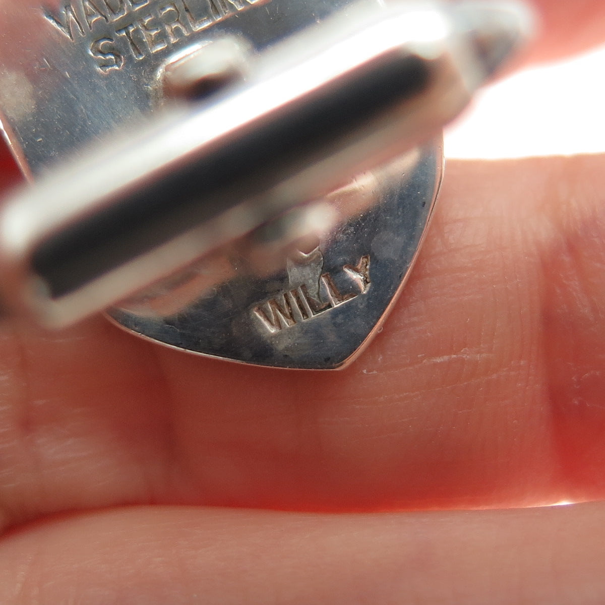 WILLY 925 Sterling Silver Antique Siam Niello Hindu Goddess Cufflinks