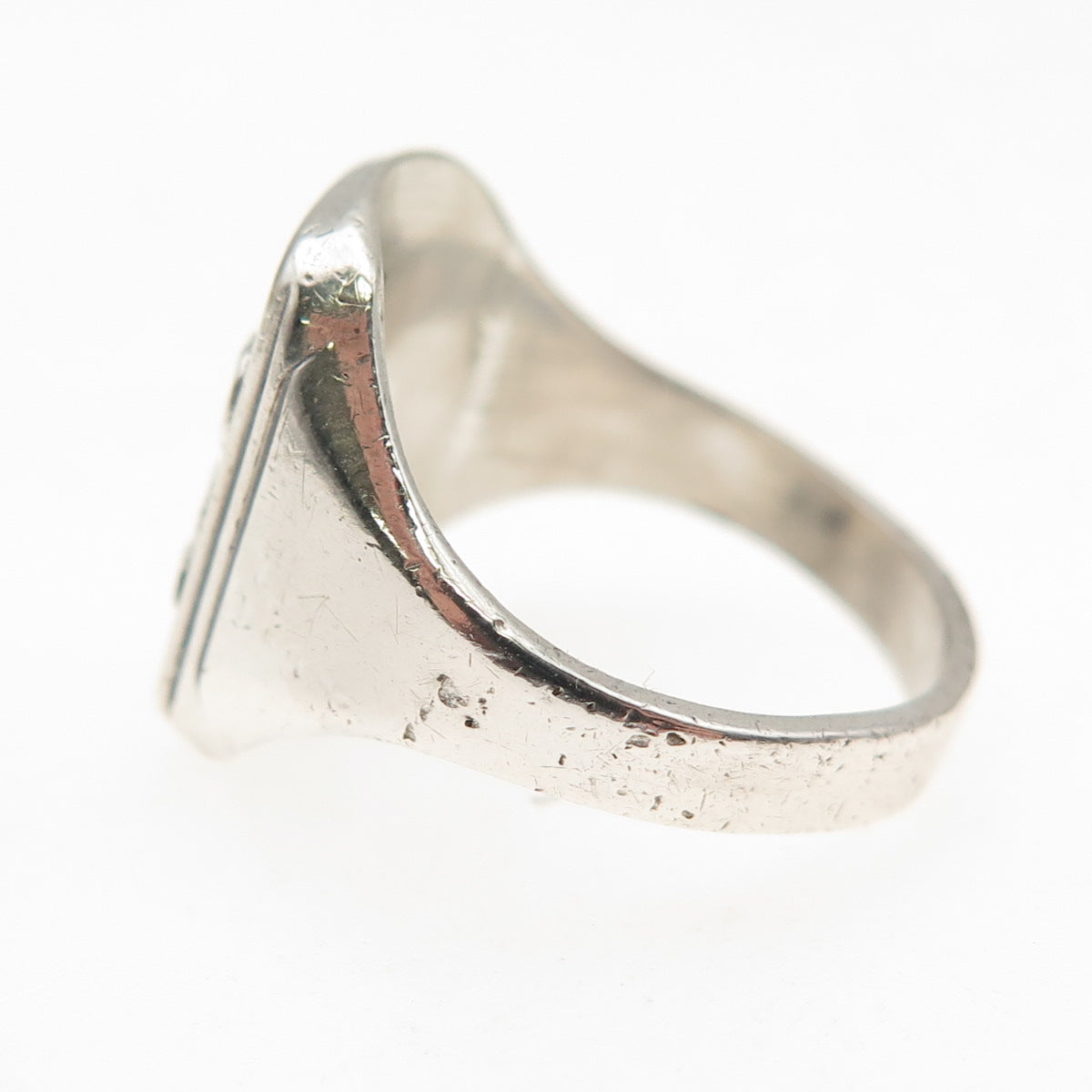 925 Sterling Silver Vintage US Boy Scouts Be Prepared Oxidized Ring Size 7