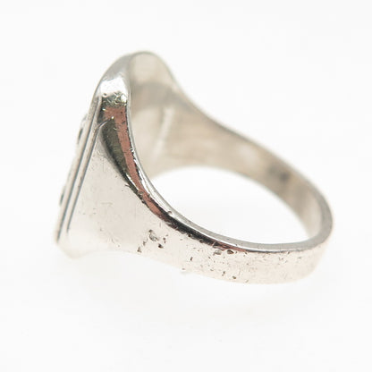 925 Sterling Silver Vintage US Boy Scouts Be Prepared Oxidized Ring Size 7