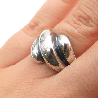 MWS Mark Washerman Samara Sterling Silver Vintage Modernist Oxidized Ring Size 6