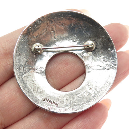 Old Pawn Sterling Silver Vintage Southwestern Crescent Arrow Oxidized Pin Brooch