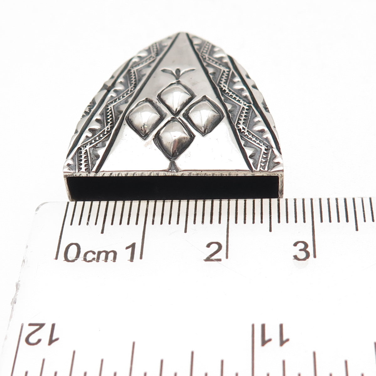 Jeremy Delgarito Navajo Old Pawn 925 Sterling Silver Vintage Tribal Belt Tip