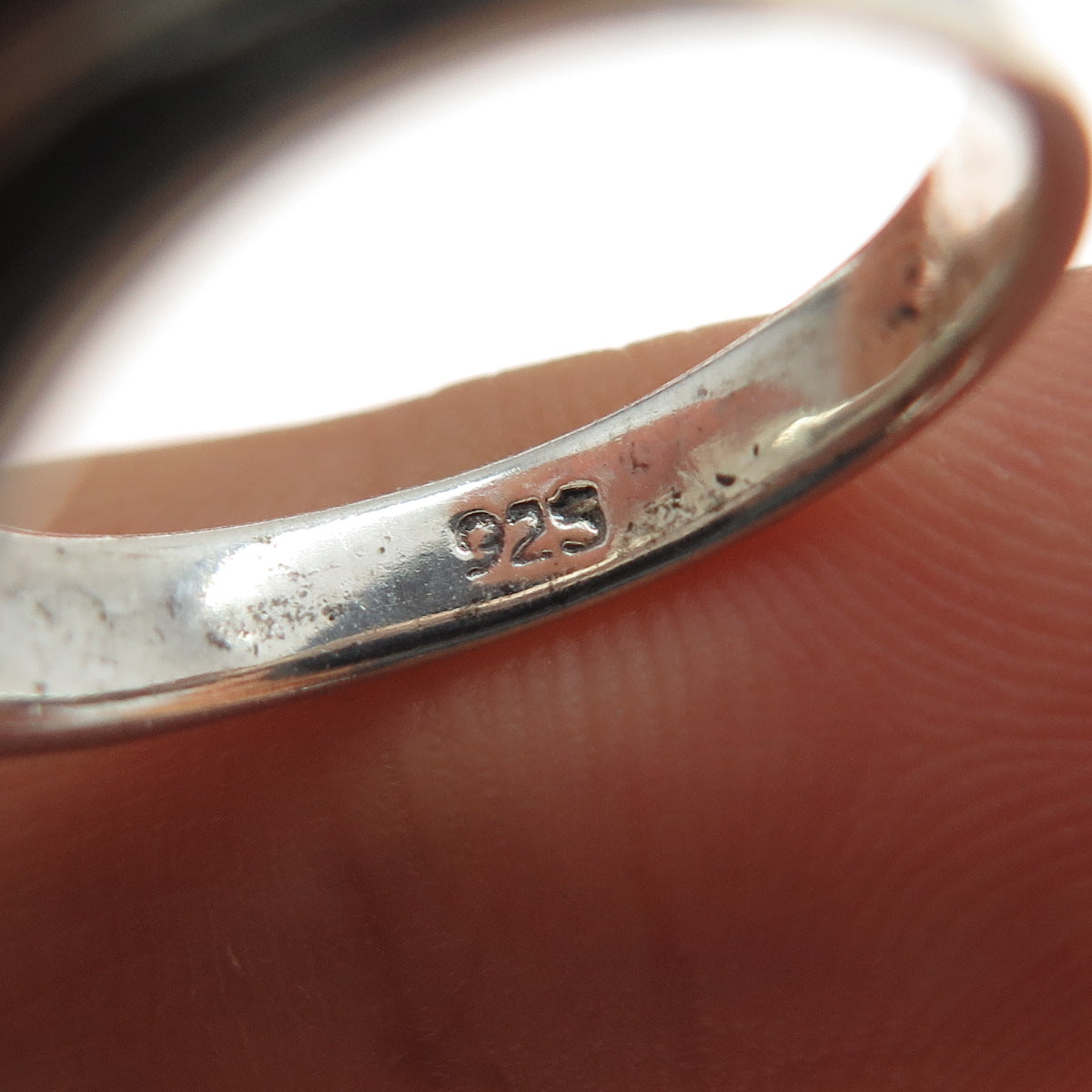 925 Sterling Silver Vintage Modernist Angel Wings Oxidized Ring Size 6.25