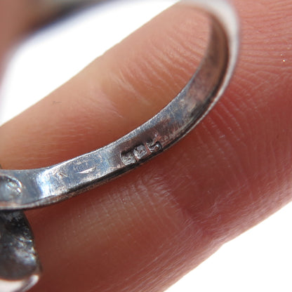 925 Sterling Silver Vintage Cherub Oxidized Ring Size 5.5