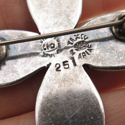 Margot de Taxco & Miguel Arias Sterling Vintage Mexico Enamel Cross Brooch #251