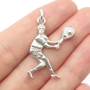 925 Sterling Silver Vintage Mexico Tennis Player Pendant