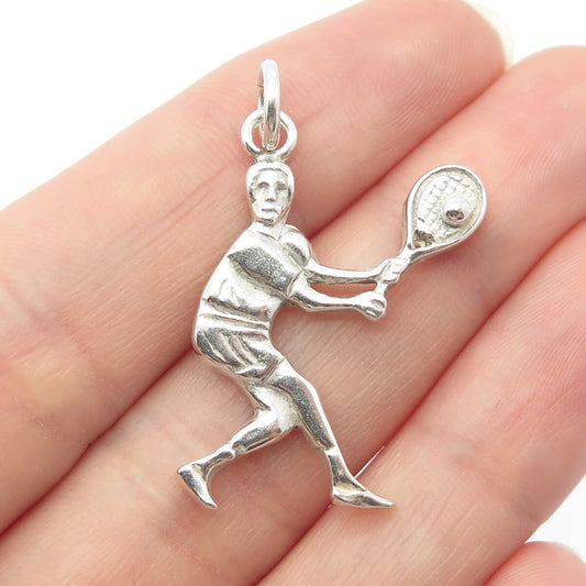 925 Sterling Silver Vintage Mexico Tennis Player Pendant