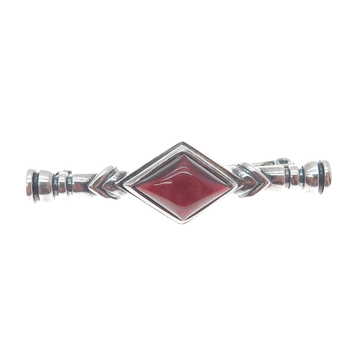 ELAN E. VARSHAY 925 Sterling Silver Vintage Real Tourmaline Oxidized Pin Brooch