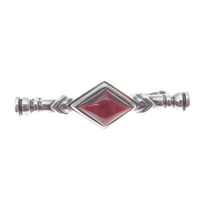 ELAN E. VARSHAY 925 Sterling Silver Vintage Real Tourmaline Oxidized Pin Brooch