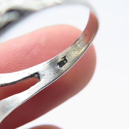925 Sterling Silver Vintage Modernist Ring Size 9