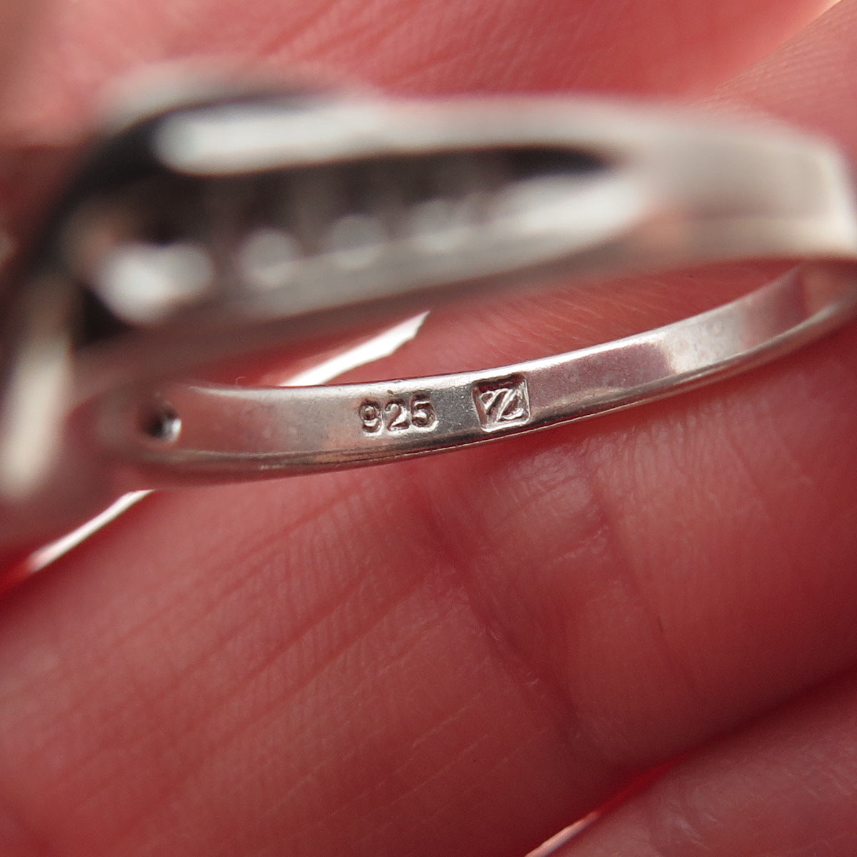 925 Sterling Silver Real Diamond Engagement Ring Size 7