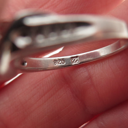 925 Sterling Silver Real Diamond Engagement Ring Size 7