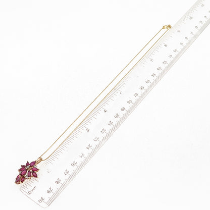 Ross Simons 925 Sterling Gold Plated Real Diamond Lab-Created Ruby Necklace 16"