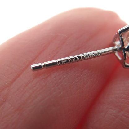 925 Sterling Silver Heart-Cut Canary C Z Stud Earrings