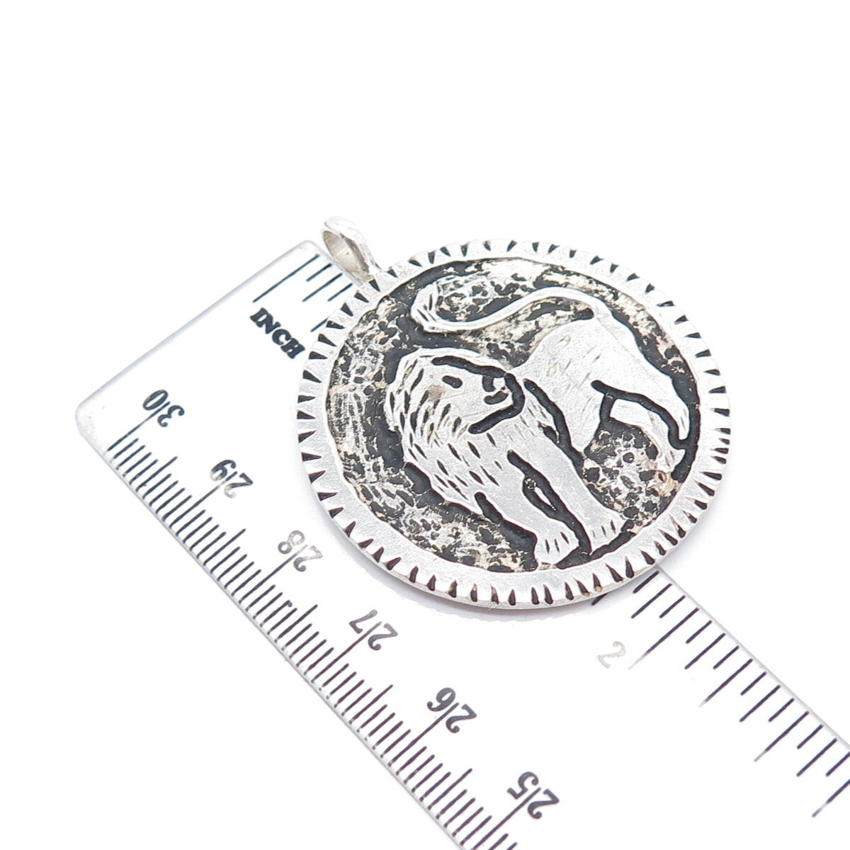 925 Sterling Silver Vintage Lion / Leo Zodiac Sign Pendant