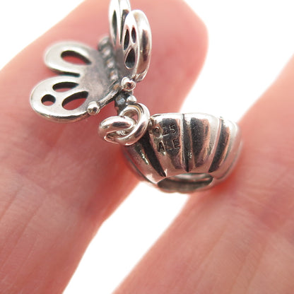PANDORA 925 Sterling Silver Friends Forever Butterfly Dangle Charm