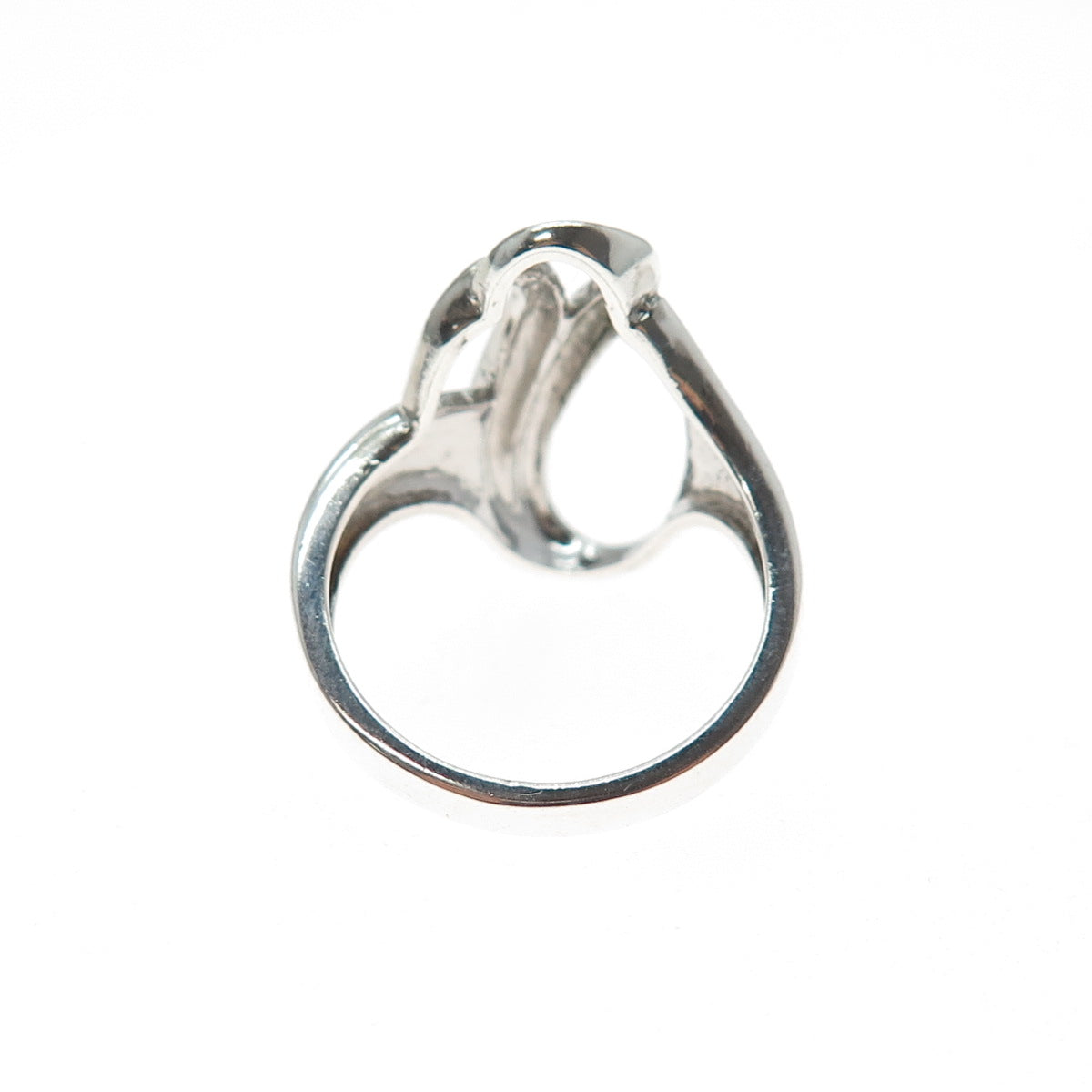 925 Sterling Silver Vintage Modernist Swirl Ring Size 6.75