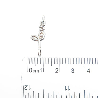 925 Sterling Silver Love Minimalist Charm Pendant