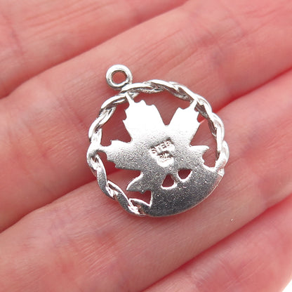 Rembrandt 925 Sterling Silver Vintage Regina Maple Leaf Mini Charm Pendant