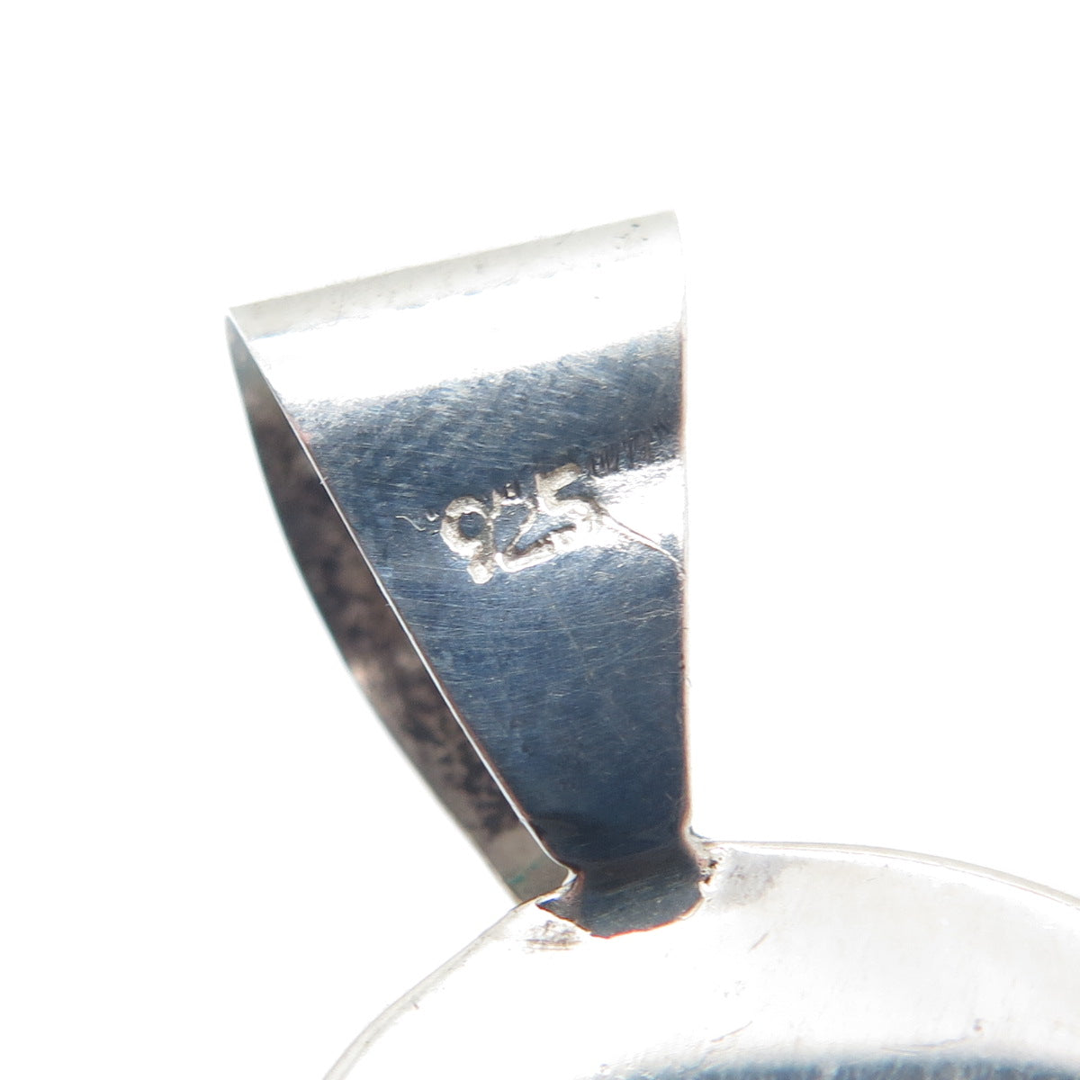 925 Sterling Silver Vintage Real Red Amber & Carved MOP Flower Pendant