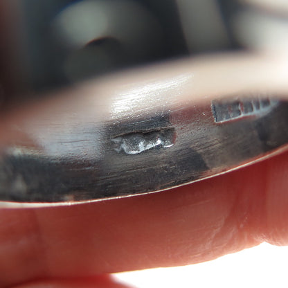 925 Sterling Silver Vintage Mexico Tribal Symbol Oxidized Band Ring Size 9.5