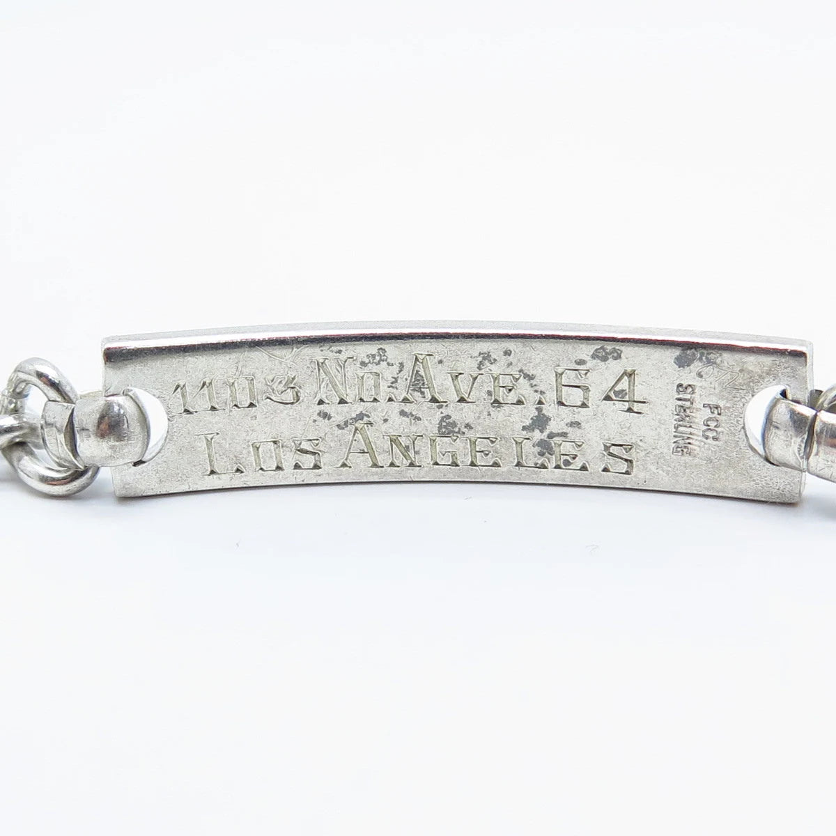 925 Sterling Silver Vintage Forstner ID Cuban Link Bracelet 7.25"