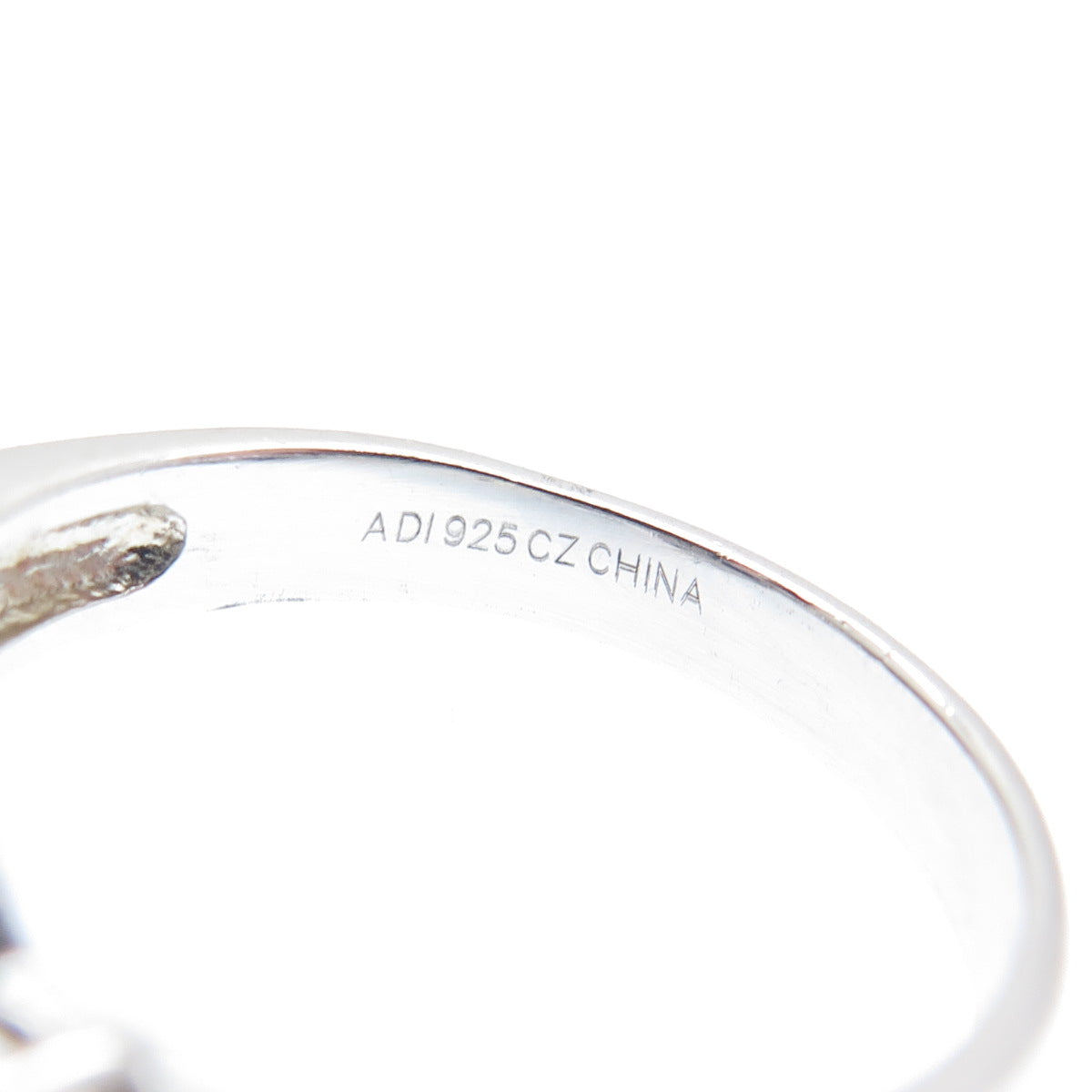 925 Sterling Silver Real Sapphire Gemstone & C Z Roped Bezel Ring Size 7.25