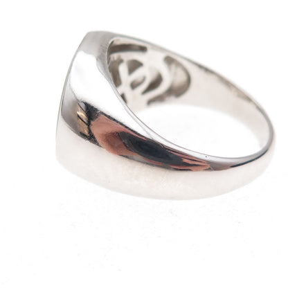 Dasan 925 Sterling Silver Vintage Real MOP Skull Crossbones Ring Size 10.5