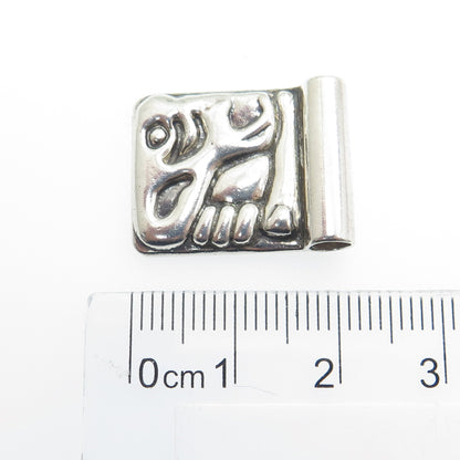 CASA DE ORO 925 Sterling Silver Vintage Modernist Slide Pendant