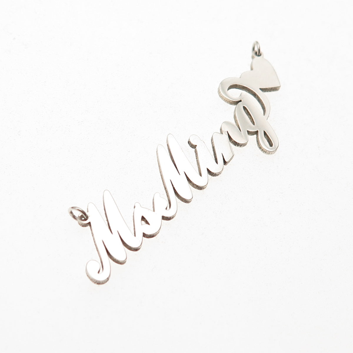 925 Sterling Silver Ms Ming Nameplate Centerpiece Charm Pendant