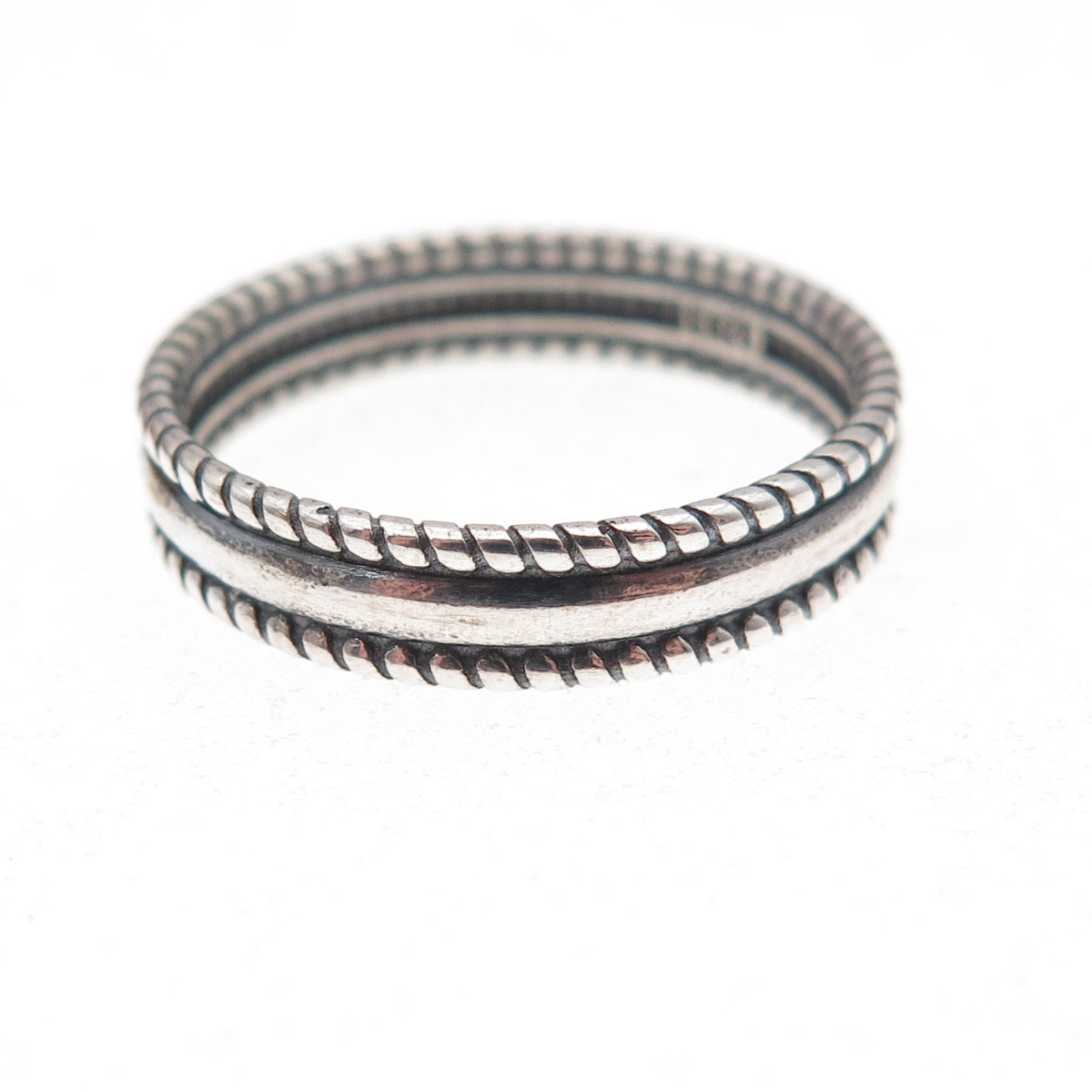 925 Sterling Silver Vintage Oxidized Band Ring Size 8