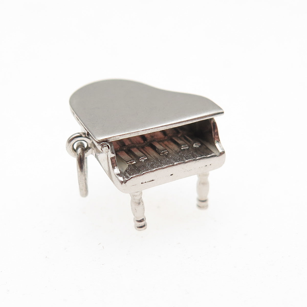 925 Sterling Silver Vintage Grand Piano 3D Mini Open Charm Pendant