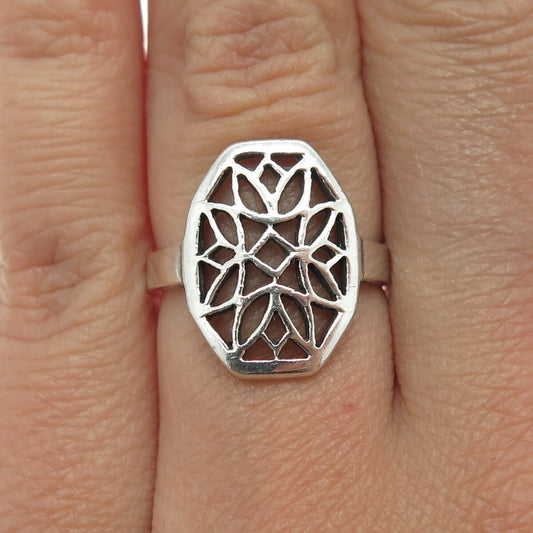 CHAPAL ZENRAY 925 Sterling Silver Vintage Floral Ring Size 6