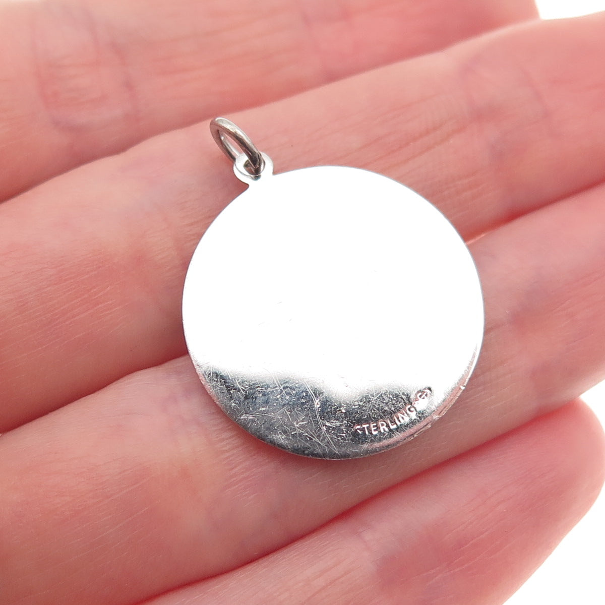 Griffith & Sons 925 Sterling Silver Vintage Enamel Female Bowling Player Pendant