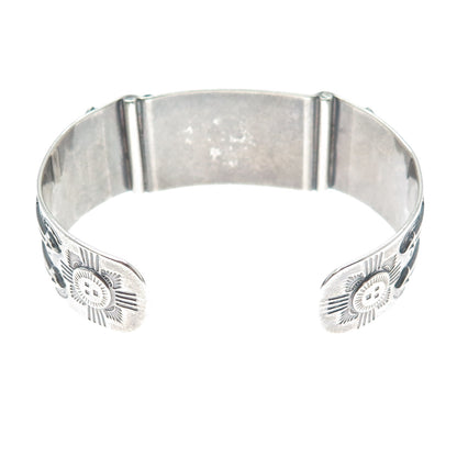 Old Pawn 925 Sterling Silver Vintage Adjustable Watch Band Tribal Bracelet 6.5"