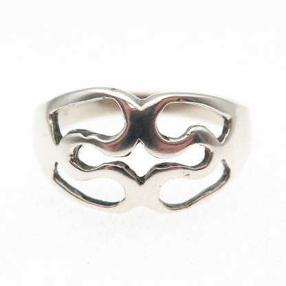 925 Sterling Silver Vintage Modernist Ring Size 8.75