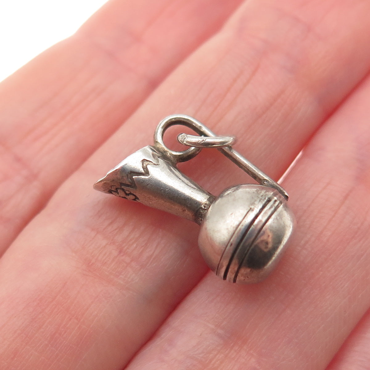 Old Pawn 925 Sterling Silver Vintage Southwestern Pitcher 3D Mini Charm Pendant