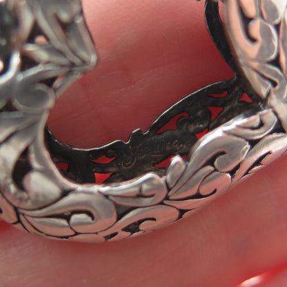 JEZLAINE 925 Sterling Silver Vintage Ornate Heart Pendant