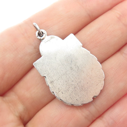 925 Sterling Silver Antique St. Mary St. Christopher & Jesus Slide Medal Pendant