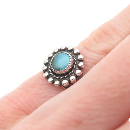 Bell Trading Post Old Pawn 925 Sterling Vintage Turquoise Beaded Ring Size 4.25