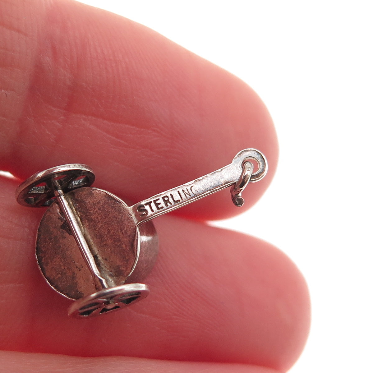 925 Sterling Silver Antique Art Deco Pull Cart Rickshaw 3D Mini Charm Pendant
