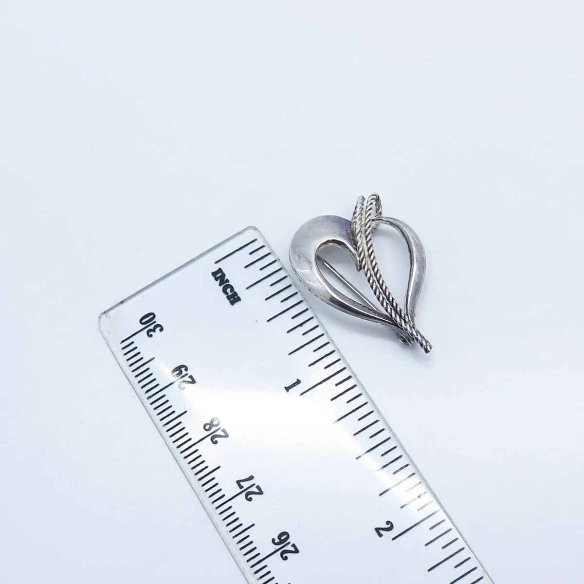835 Silver Vintage Heart Modernist Pin Brooch