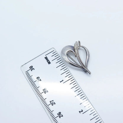 835 Silver Vintage Heart Modernist Pin Brooch