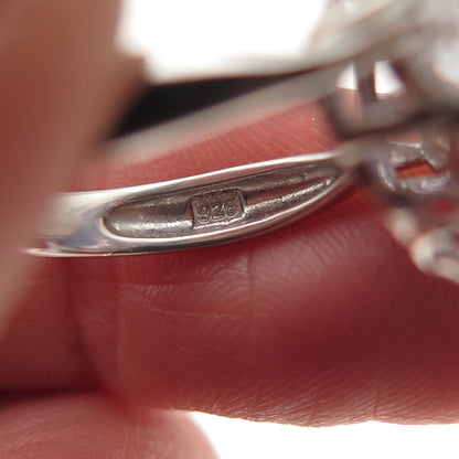 KEY STAR 925 Sterling Silver Lavender & White C Z Ring Size 5