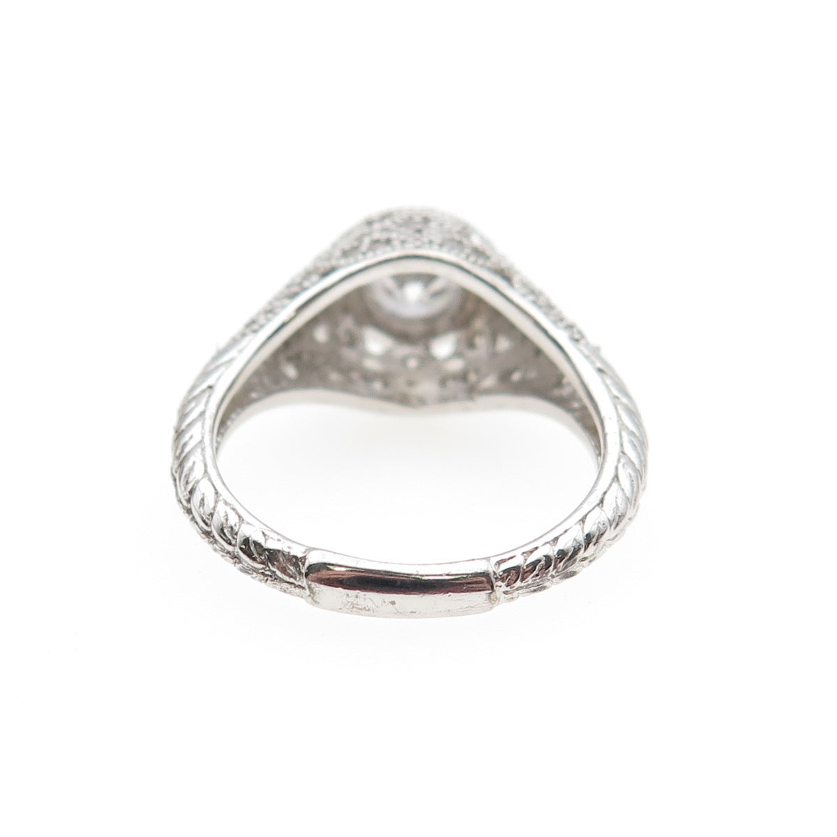 925 Sterling Silver Round-Cut C Z Engagement Ring Size 7